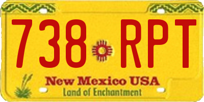 NM license plate 738RPT