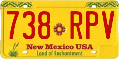 NM license plate 738RPV