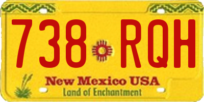 NM license plate 738RQH