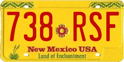 NM license plate 738RSF
