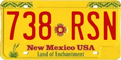 NM license plate 738RSN