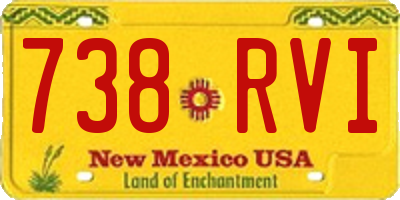 NM license plate 738RVI