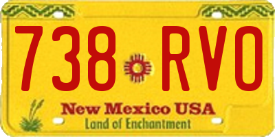 NM license plate 738RVO
