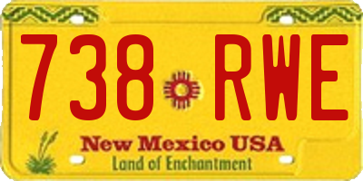 NM license plate 738RWE