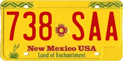 NM license plate 738SAA