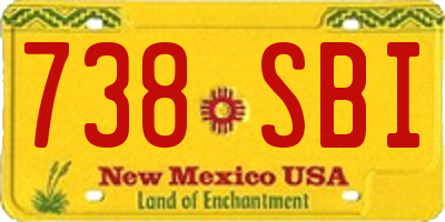 NM license plate 738SBI