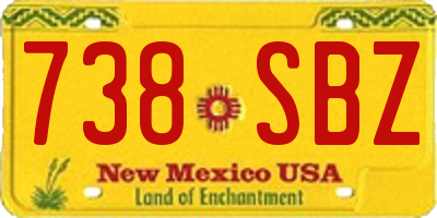NM license plate 738SBZ