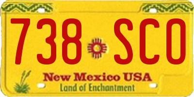 NM license plate 738SCO
