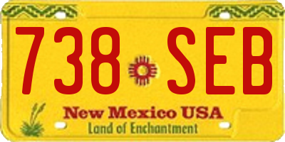 NM license plate 738SEB