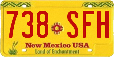 NM license plate 738SFH