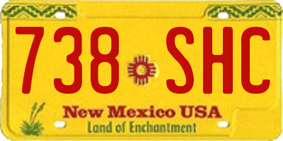 NM license plate 738SHC