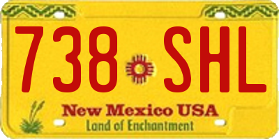 NM license plate 738SHL