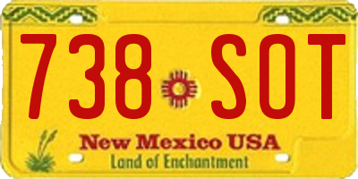 NM license plate 738SOT