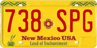 NM license plate 738SPG