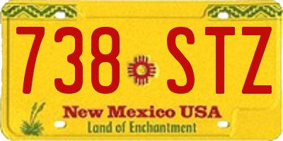 NM license plate 738STZ
