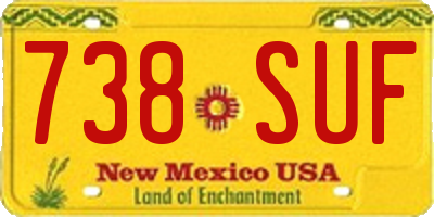 NM license plate 738SUF