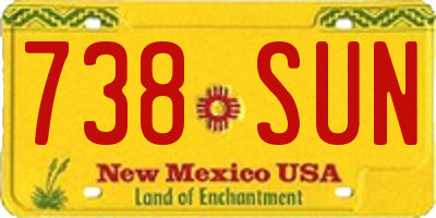 NM license plate 738SUN