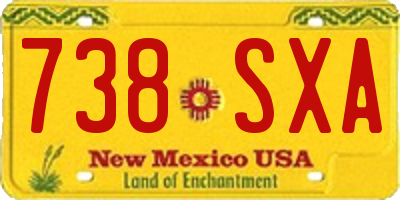 NM license plate 738SXA