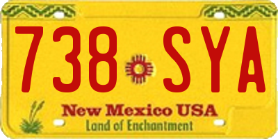 NM license plate 738SYA
