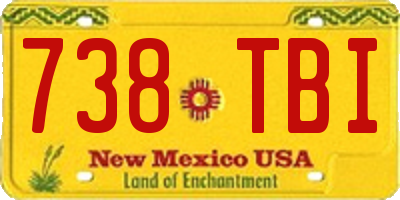 NM license plate 738TBI