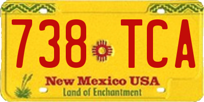 NM license plate 738TCA