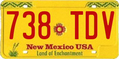 NM license plate 738TDV