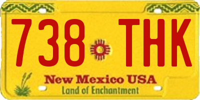 NM license plate 738THK