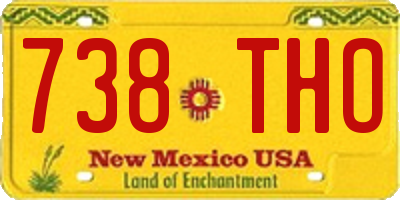 NM license plate 738THO
