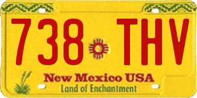 NM license plate 738THV