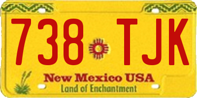 NM license plate 738TJK