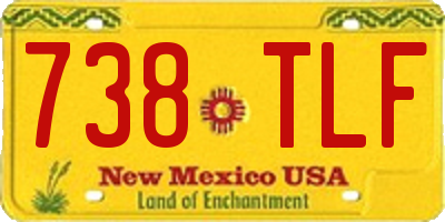 NM license plate 738TLF