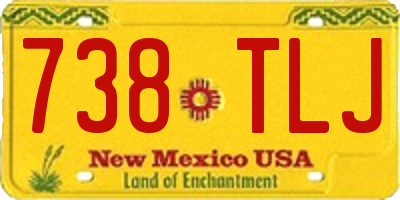 NM license plate 738TLJ