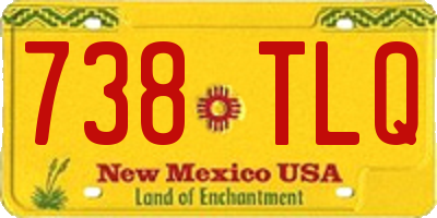 NM license plate 738TLQ