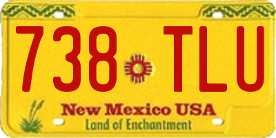 NM license plate 738TLU