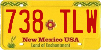 NM license plate 738TLW