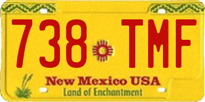 NM license plate 738TMF