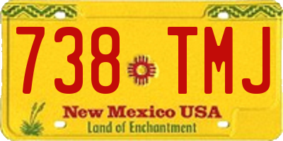 NM license plate 738TMJ