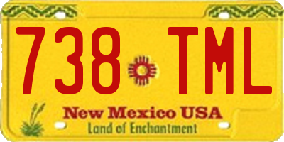 NM license plate 738TML