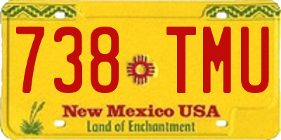 NM license plate 738TMU