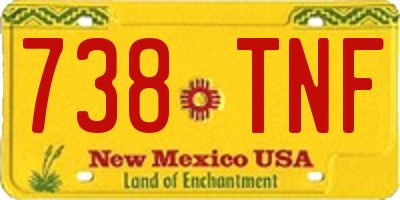 NM license plate 738TNF