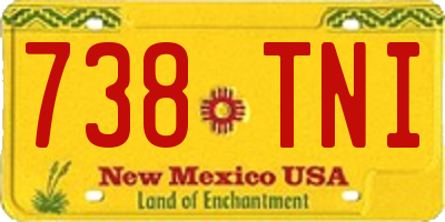 NM license plate 738TNI