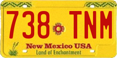 NM license plate 738TNM