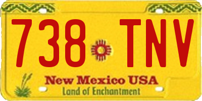 NM license plate 738TNV