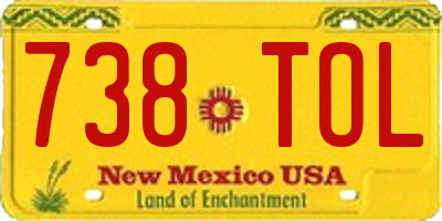 NM license plate 738TOL