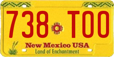 NM license plate 738TOO
