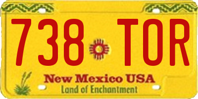 NM license plate 738TOR