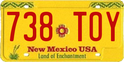 NM license plate 738TOY