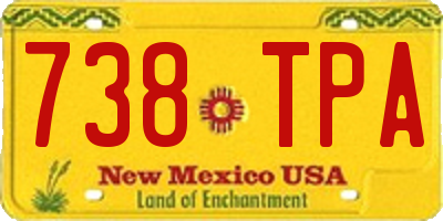 NM license plate 738TPA