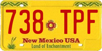 NM license plate 738TPF
