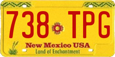 NM license plate 738TPG